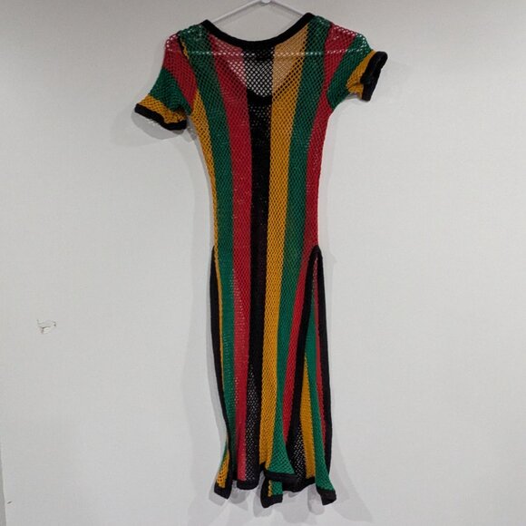 Jamtex Fishnet Layering Tunic Red Green Yellow Black Size Large - Picture 6 of 6